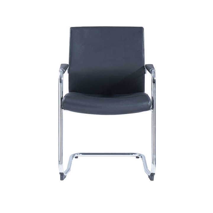 CH-319 Leather Visitors Chair Black
